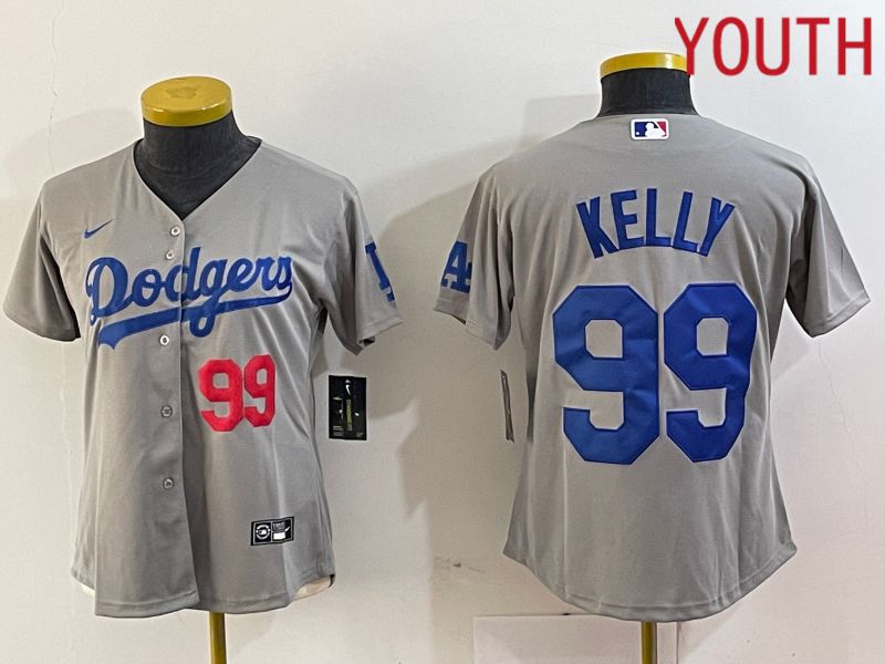 Youth Los Angeles Dodgers 99 Kelly Grey 2024 Nike Game MLB Jersey style 3